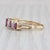 0.78ctw Ruby Diamond Tiered Ring 14k Yellow Gold Rooftop Pyramid Size 5.75 For Sale In Greensboro - Image 6 of 8