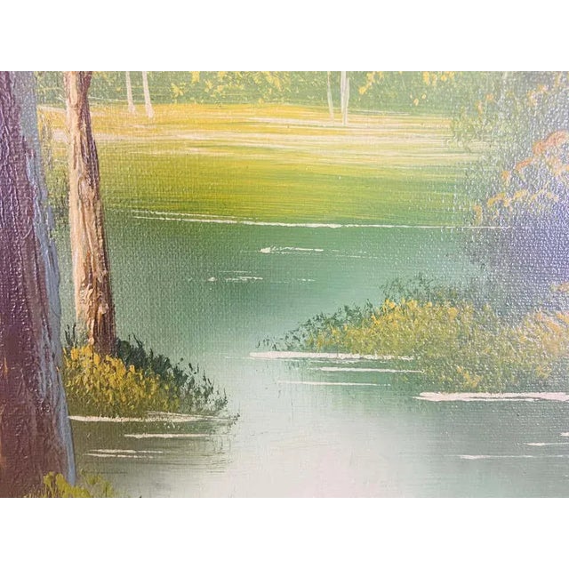 Landscape Oil on Canvas Framed Painting Signed Artist Bowen For Sale In New York - Image 6 of 12