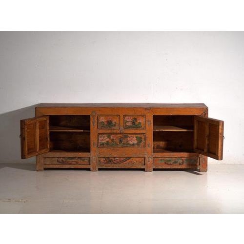 Low Antique Lacquered Elm Sideboard, China, 1900 For Sale - Image 14 of 16