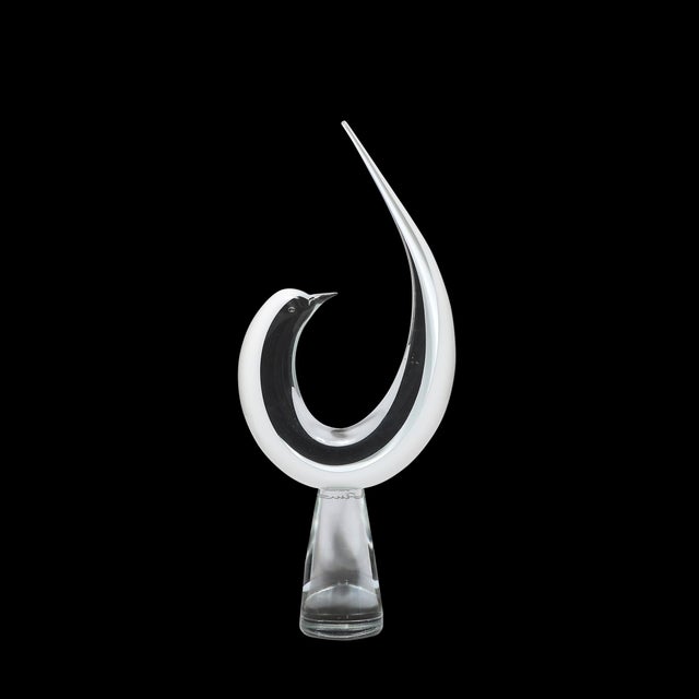 This exquisite Mid-Century Modernist spiral bird sculpture, handcrafted in Italy circa 1970, is a remarkable example of...