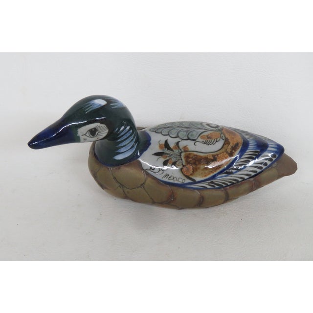 Tonala Mexico Brass Ceramic Duck Mid Century Modern Hand Painted Folk Art 4520b For Sale - Image 15 of 15