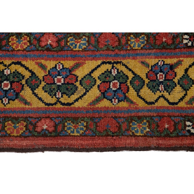 Persian 1880s Antique Malayer Gallery Wool Rug Handmade in Blue With Allovern Pattern For Sale - Image 3 of 11