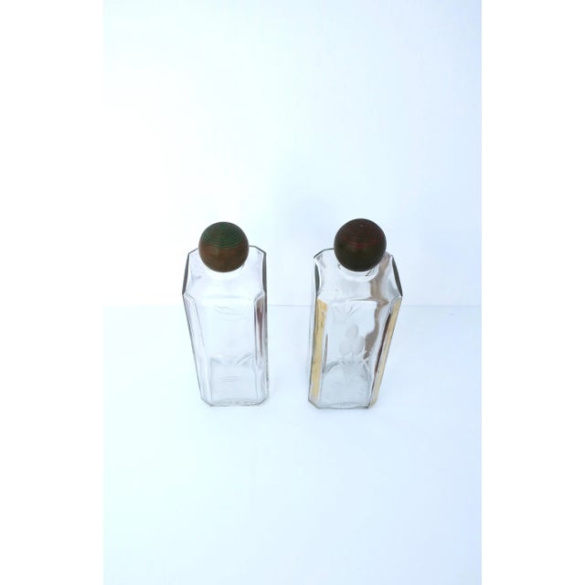 Transparent French Art Deco Glass Bottles From Paris, Pair For Sale - Image 8 of 11
