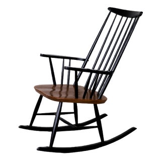 Mid-Century Finnish Modern Wooden Rocking Chair by Ilmari Tapiovaara for Asko, 1960s For Sale