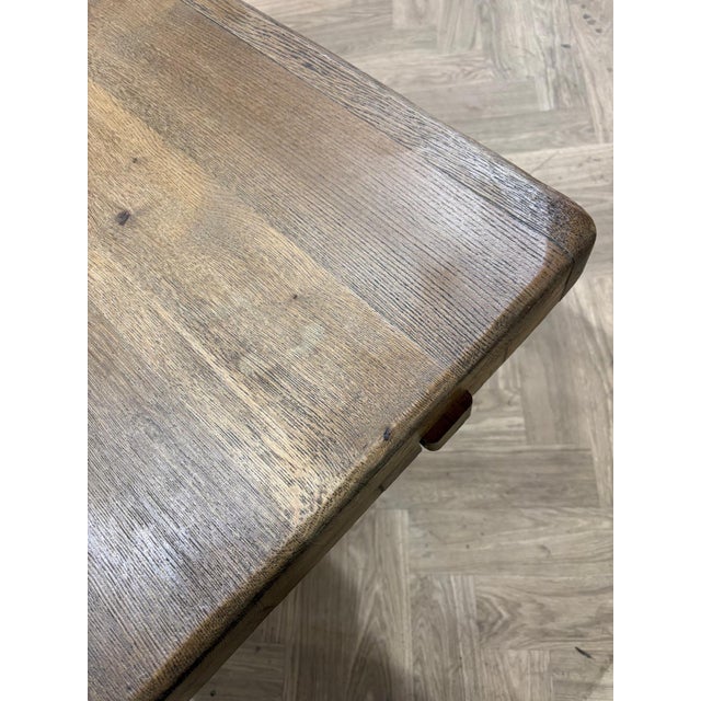 French Oak Extendable Farmhouse Dining Table, 1920s For Sale - Image 10 of 11