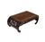 1960s Dark Brown Flower Motif Apron Scroll Leg Low Kang Coffee Table For Sale - Image 5 of 10