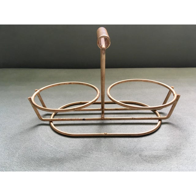 Mid-Century Libbey Golden Leaves Cream & Sugar Set With Wire Caddy- 3 Pieces For Sale In Jacksonville, FL - Image 6 of 13