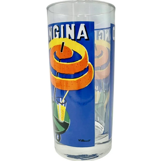 Vintage Set 6 Orangina Drinking Glasses For Sale - Image 11 of 15