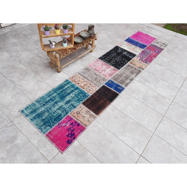 Textile Mid 20th Century Bohemian Wool Turkish Carpet For Sale - Image 7 of 10