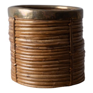 Crespi Style Pencil Reed Basket, 1960s For Sale