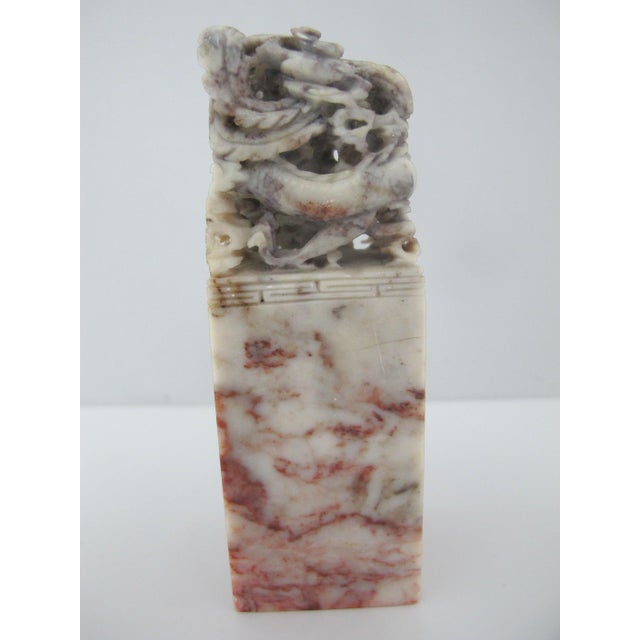 Chinese 3d Carved Fish & Bird Shoushan Stone Chop Seal Stamp For Sale - Image 13 of 15