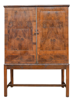 Antique Yew Wooden Chests on Stand, Set of 2
