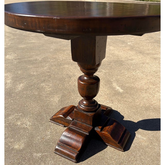Early 20th Century Vintage Round Pedestal Base Side or Drink Table For Sale - Image 5 of 6