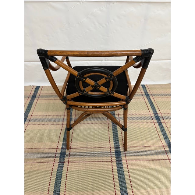 Vintage Alleged McGuire Rattan 'Target Back' Armchair For Sale In New York - Image 6 of 9