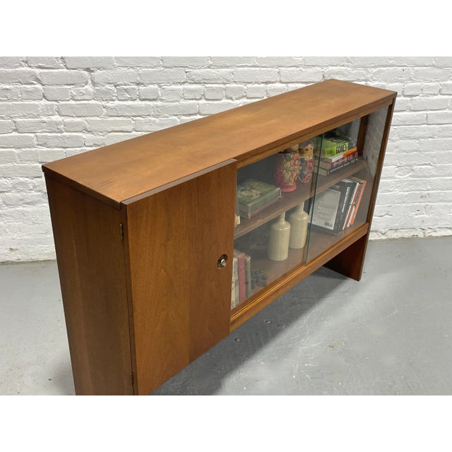 Brown Mid Century Modern Walnut Danish Bookcase / Hutch, C. 1960's For Sale - Image 8 of 10