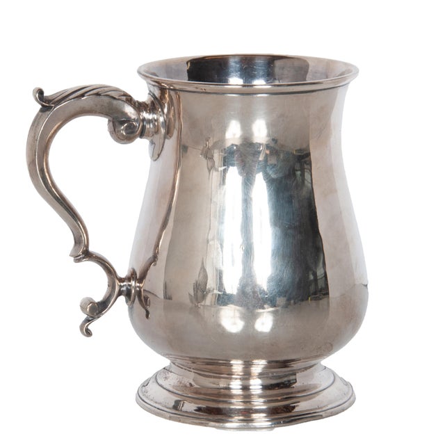 Antique Georgian Sterling Silver Pint Beer Tankard Mug Jacob Marsh London 1770 For Sale In Portland, OR - Image 6 of 11