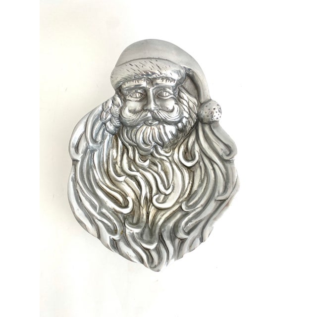 American Pewter Santa Bowl Tray For Sale - Image 3 of 7