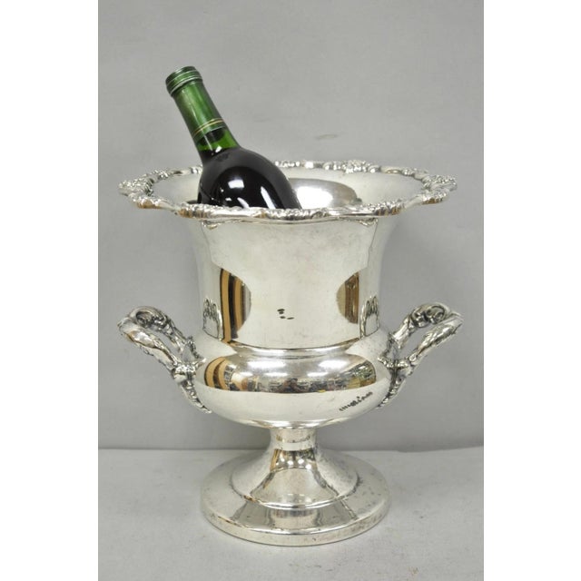 Vintage Victorian Style Silver Plated Trophy Cup Urn Champagne Chiller Ice Bucket. Circa Mid 20th Century. Measurements:...