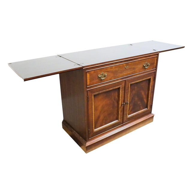 Dixie Furniture Banded Mahogany Traditional Style 68" Flip-Top Server Buffet 549-861 For Sale - Image 9 of 18