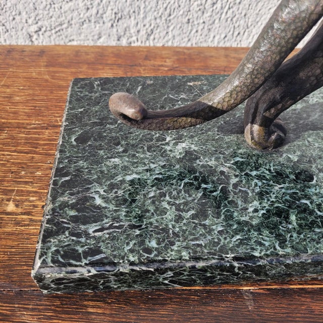 20th Century Art Deco Bronze & Marble Panther, 1920s For Sale - Image 15 of 18