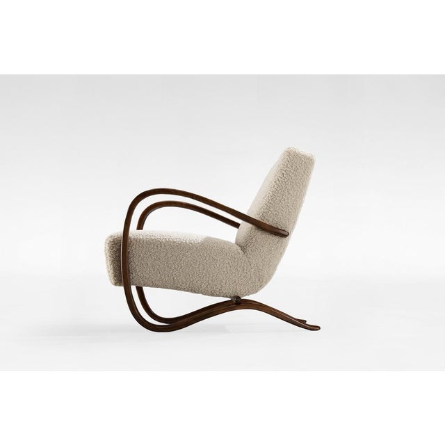 Vintage H-269 Lounge Chair designed by Jindřich Halabala in the 1930s, beautifully blending Art Deco elegance with...