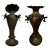 Pair of Antique Monumental Bronze Vases With Iris Motif and Koi Fish Detailing at Bases For Sale