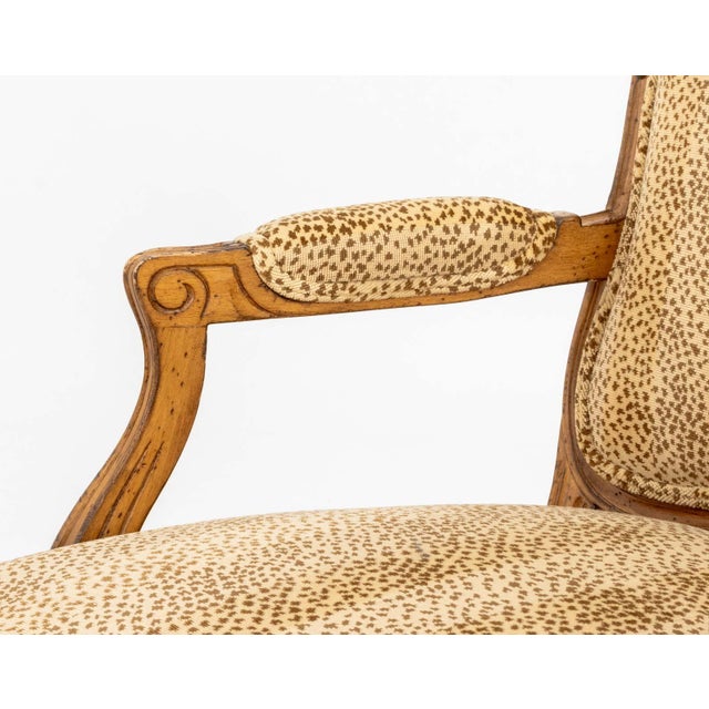 Louis XV Style Leopard Print Upholstered Fauteuil For Sale In New York - Image 6 of 9