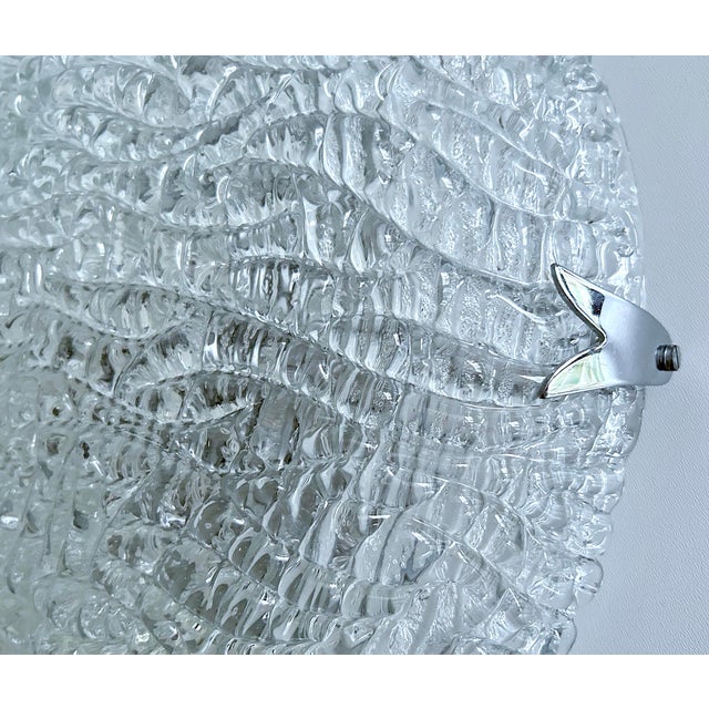 Large Brutalist Glass Flush Mount from Kaiser Leuchten, 1970s For Sale - Image 8 of 11