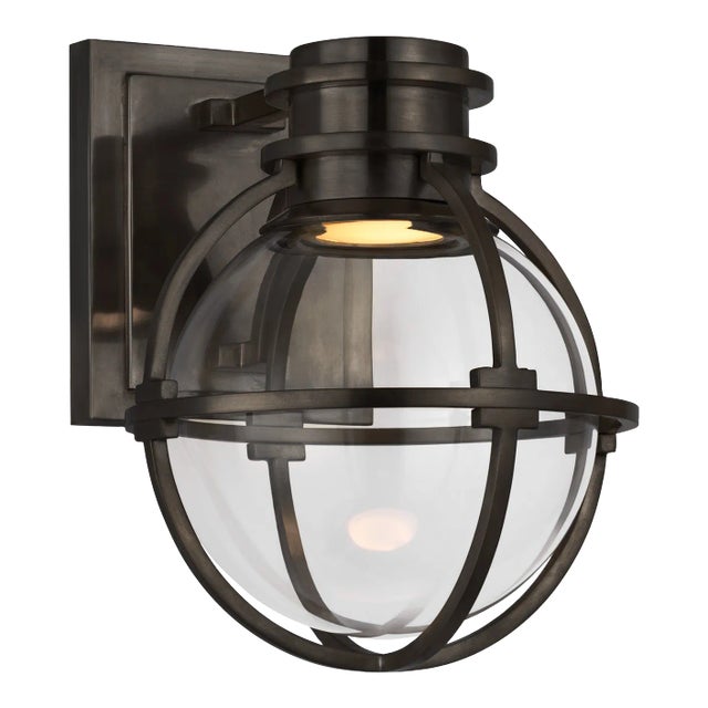 Chapman & Myers for Visual Comfort Signature Gracie Single Sconce in Bronze with Clear Glass For Sale