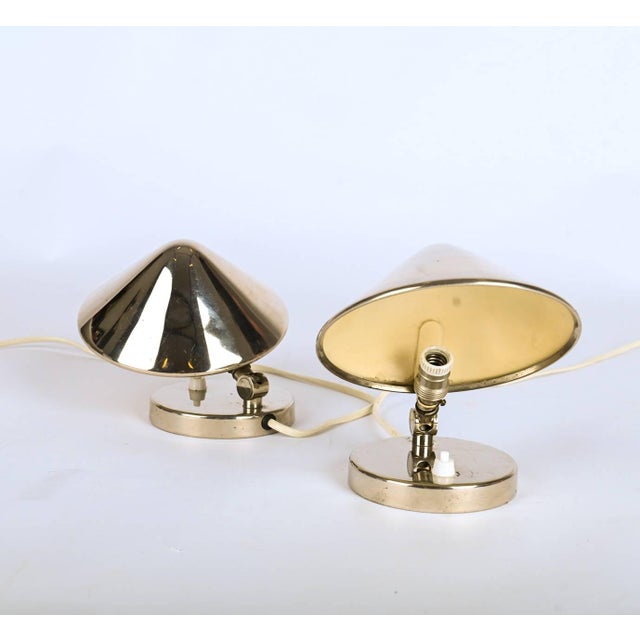 Bauhaus Nickel Table Lamps by Josef Vorel, 1930s, Set of 2 For Sale - Image 6 of 11