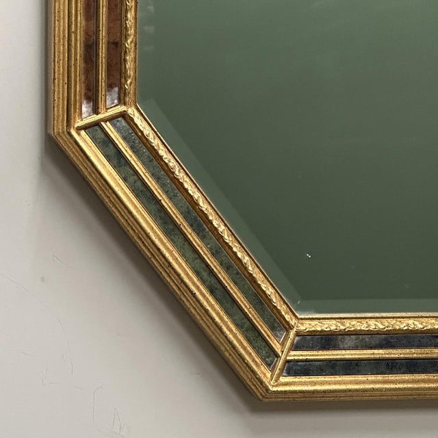 Vintage Gold Gilt Octagonal Mirrors by Deknudt, Belgian, 1970s For Sale - Image 5 of 10