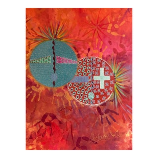 Michelle Tsosie Sisneros Original Painting Large 48x36 Signed Southwestern Art For Sale