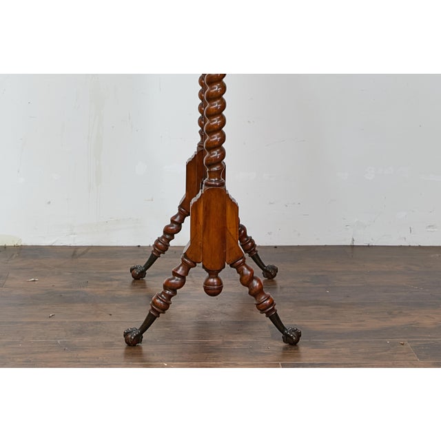English 19th Century English Cheval Mirror with Barley Twist Frame, Ball and Claw Feet For Sale - Image 3 of 12