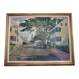 Late 20th Century Robert B. Harshe – The Road to Town Original Oil on Masonite