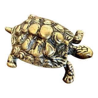 Vintage English Brass Turtle For Sale