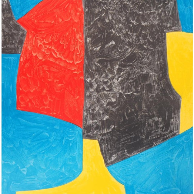 After Serge Poliakoff, Red, Blue and Black Composition, Lithograph For Sale - Image 5 of 8
