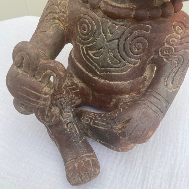 Mid-Century Modern 1950s Mid-Century Pre-Columbian Revival Figural Sculpture For Sale - Image 3 of 12