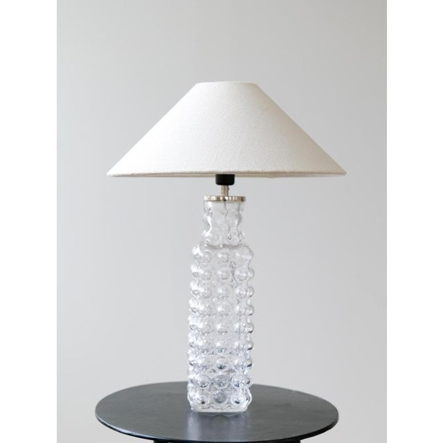 Mid-Century Modern Bubble Crystal Table Lamp attributed to Carl Fagerlund for Orrefors, 1960s For Sale - Image 11 of 17