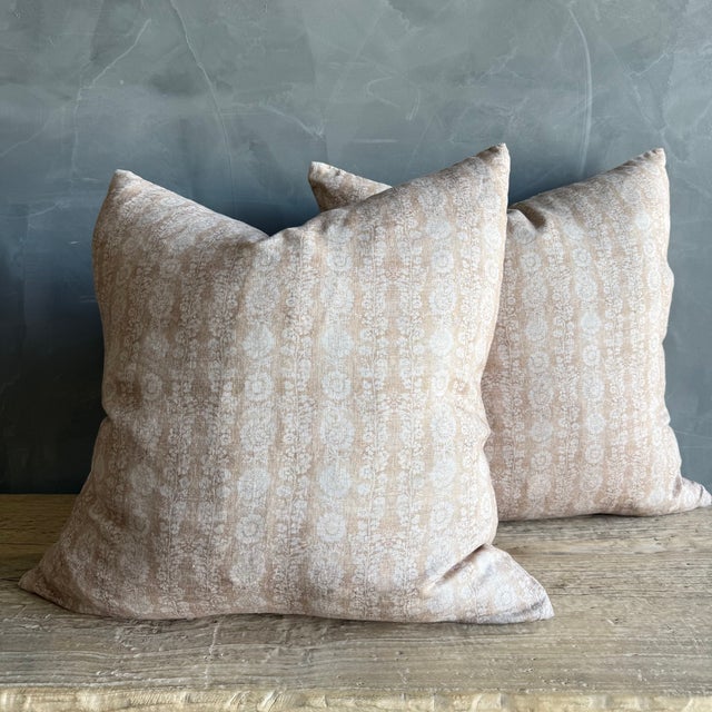 2020s Nancy Floral Linen Pillow For Sale - Image 5 of 8