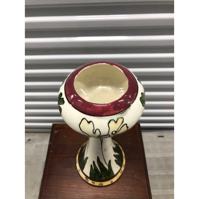 Antique Green and Yellow Royal Dux Art Nouveau Round Porcelain Vase For Sale In Tampa - Image 6 of 7