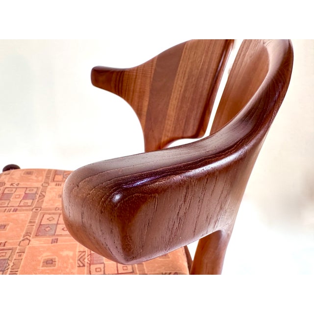 1970s Sculptural Danish Valet Side Chair in Teak from Schou Andersen, 1970s For Sale - Image 5 of 16