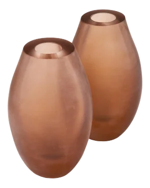 Frosted Pink Murano Glass Vases - a Pair
