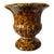 1970s Vintage Brown and Golden Beige Splatter Glazed Speckle Finished Ceramic Urn For Sale
