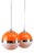 Space Age Italian Orange Pendant Lamps, Set of 2 For Sale