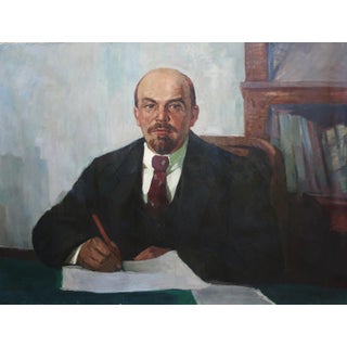 Lenin Portrait Painting, Original Soviet Art by Ukrainian Artist Feller (1979) 119-159 For Sale