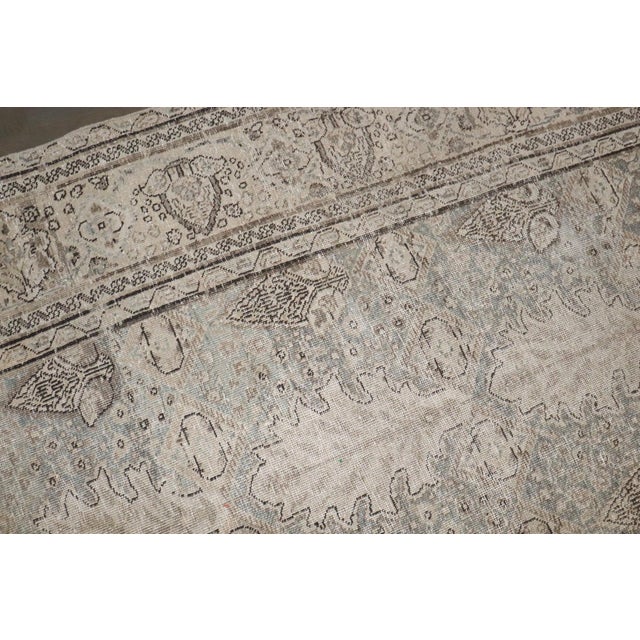 Early 20th Century Antique Tabriz Botanical Distressed Rug - 9'1" x 10'5" For Sale - Image 5 of 9