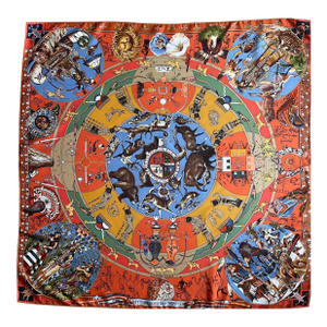 Hermès Silk Scarf Mythologie Des Hommes Rouges Design By Oliver Kermit, 1999
