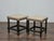 English Pair of English 19th Century Ebonized Bobbin Stools with Custom Linen Upholstery For Sale - Image 3 of 9