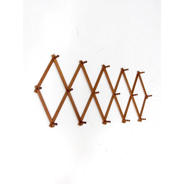 Vintage Wood Accordion Wall Rack | Chairish