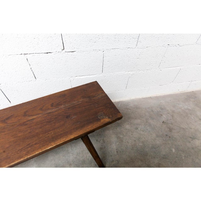 Brown Brutalist Artisanal Bench, 1960s For Sale - Image 8 of 10